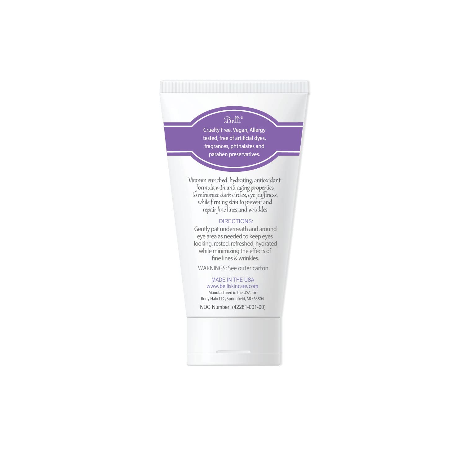 Belli eye cream for brightening wrinkles dark circles anti-aging skin renewing and puff, Enriched Vitamin | Skin Smoothing | For All Skin Types & Pregnancy-safe Safe