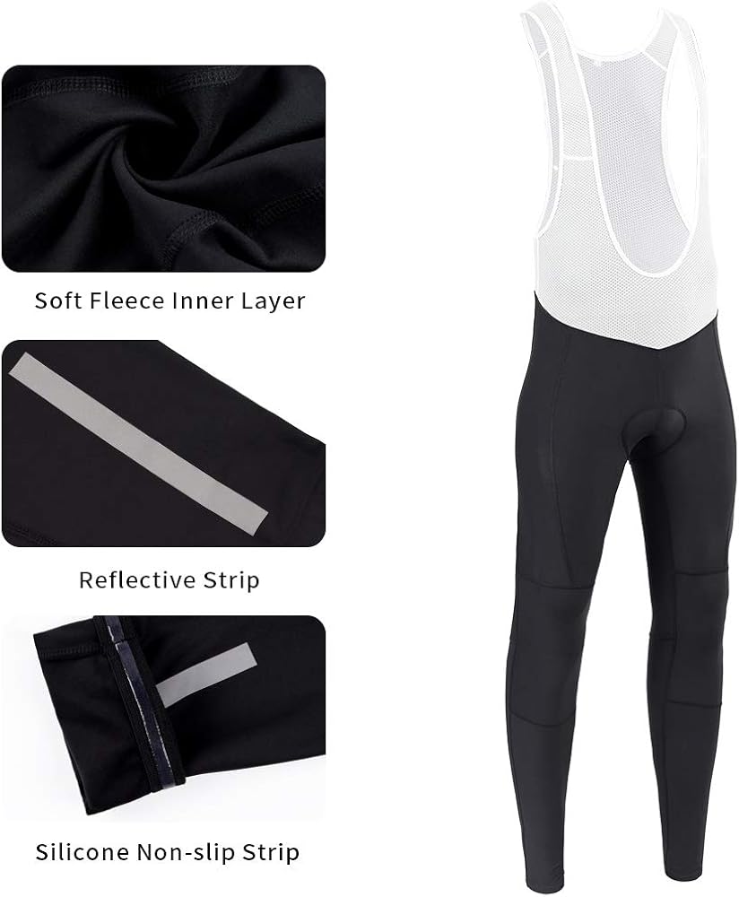 Dooy Men' Cycling Bib Pants 4D Padded Bike Tights Compression Thermal Bicycle Long Legging, Breathable & Better Fit…: Clothing
