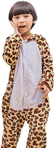 Tokyo-H Kids Animal Sleepwear Kigurumi Costume (S for Height 47"-52" (120-130cm), Yellow Leopard)
