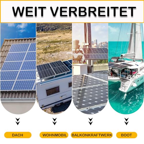 Sorlpv Solar Panel Mount for 2 x Modules, PV Mount Mounting Kit - 12 cm Black Rail + Adjustable Clamp for 30-35 mm Thick Modules, Aluminium Solar Panel Holder, Flat Roof, Trapezoidal Sheet Metal Roof