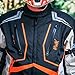 HWK Scorpion Motorcycle Jacket for Men & Women, Motor Bike Jacket and Motorcycle Gear with Body Armor Foam Padding & Breathable Cordura Fabric, Reflective Jacket for Night Visibility - Orange, X-Large
