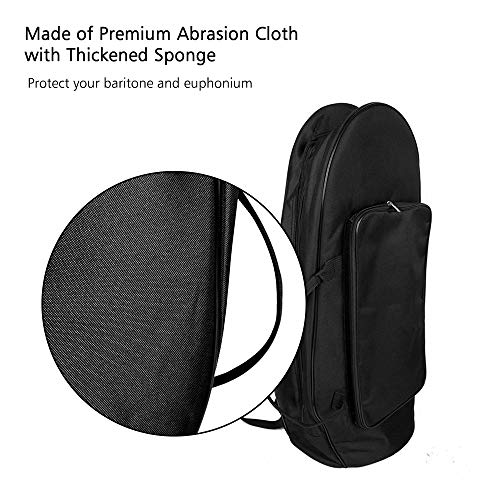 Muslady Euphonium Gig Bag Baritone Case Premium Abrasion Cloth with Straps Large Capacity