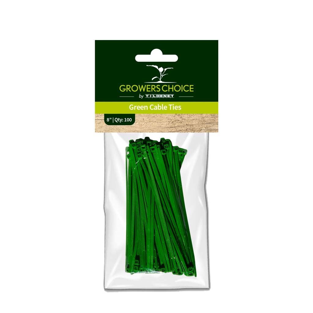 Tildenet 8-Inch Cable Ties - Green