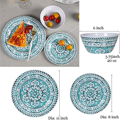 Melamine Dinnerware Set 12pcs Dinnerware Dishes Set for Everyday Use