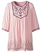 Lanmo Women Embroidery Peasant Tops Summer Dressy Shirt