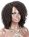 Kalyss Brown Afro Kinky Curly Wigs for Women Premium Synthetic Hair Wig Curved Side Parted Natural Looking Hair Wigs for Women