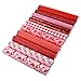 Caydo 10 Pieces Red Faux Leather Sheets Glitter Leather Fabric Sheet for Earrings and Hair Bows Making (8.3 inch x11.8 inch)
