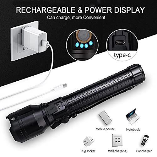 LYLTING XHP90 LED Rechargeable Flashlight, 100000 Lumens Powerful