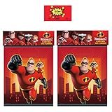 Incredibles 2 Party Favor Bags - 16 Loot/Goodie Bags with a Birthday Sticker By JPMD Party House