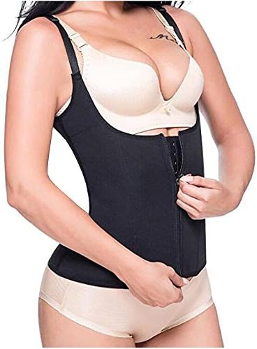 Kinsmirat Women Corset Waist Trainer Shaperwear Plus Size Lingerie Tops - 3 Hook Latex Waist Cincher (Black, Waist 26.2"-27.8"/M)