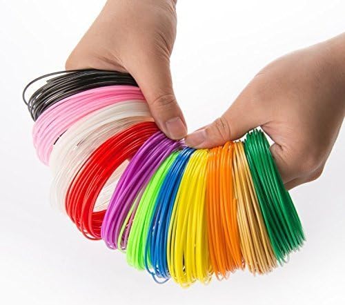 Cheapest 20 Colors 3D Pen Filament Refill BONUS 70 STENCIL E-BOOK - 1.75mm PLA, 10 Feet/5M each/Total of 300 Feet, Highest Quality, Non-Toxic PLA Plastic, suitable for All 3D Pen