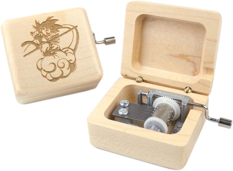 ROSIKING Wooden Music Box,Hand Crank Classic Antique Carved Wood Musical Boxes Best Gift for Birthday for Kids Children Christma (Maple Box(DragonBallZ))