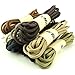 YFINE 39 Inch Round Waxed Dress Shoes Shoelaces Boots Shoe Laces Beige (2 Pair)