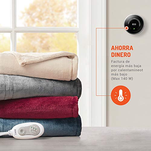 Degrees Of Comfort Electric Heated Throw Blanket Green Plaid 50 x 60