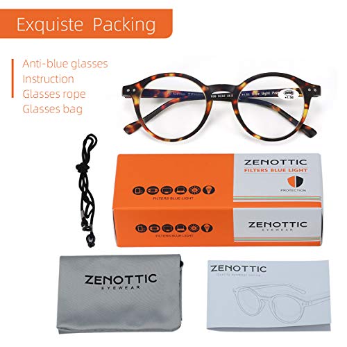 ZENOTTIC Blue Light Blocking Reading Glasses Classic Round Lightweight Frame Eyeglasses for Men and Women£¬for Computer Reading/Gaming/TV/Phones