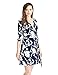 GRAPENT Women's True Wrap 3D Blue and White Floral Knee Length Dress Formal Work US 8