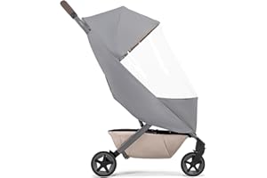 Joolz AER+/2 Buggy Rain Cover - Windproof & Waterproof Winter Stroller Accessory - Clear Baby Travel Weather Shield for Sun, Dust, and Snow Protection - Compact and Easy Storage - Grey