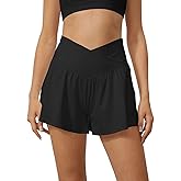 Tongmingyun Women Crossover Shorts Flowy Athletic Butterfly 2 in 1 Shorts with Pocket High Waist Running Workout Skorts