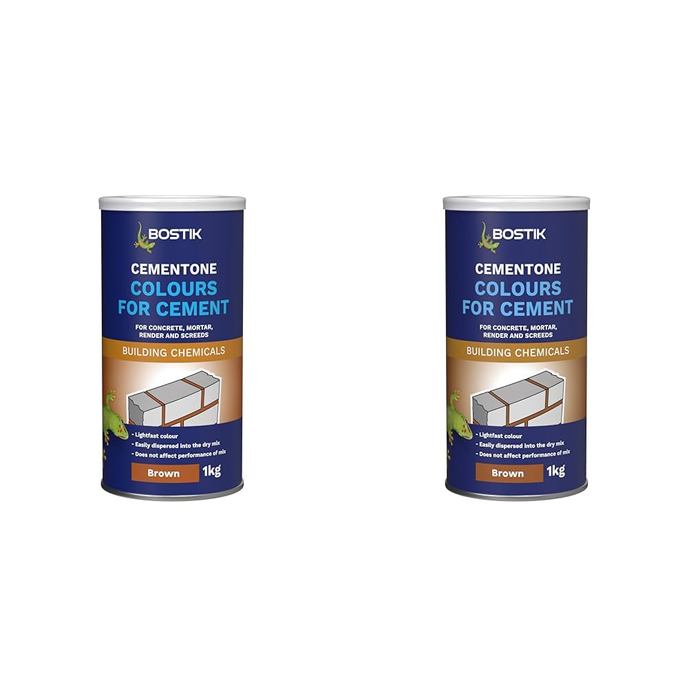 Bostik Colours for Cement, For Concrete, Mortar, Render and Screeds, Available in 5 Intermixable Colours, For Interior and Exterior Use, Colour: Russet Brown, Size: 1kg (Pack of 2)