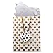 12 Large Metallic Gold and White Gift Bags for Women Baby Shower Birthday Wedding Graduation for Men Kids Girls Adults Boys Teens in Exquisite Designs: Polka Dots, Stripes & Chevron