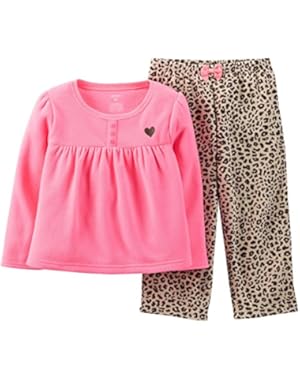 Baby Girls' 2 Piece Fleece PJ Set (Baby) - Leopard