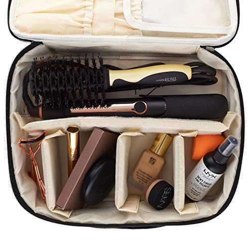 Ellis James Designs Extra Large Makeup Bag With Compartments - big makeup bag organizer, large cosmetic bag black, train case makeup bag large, huge makeup bag With Handle Travel Make Up Bag For Women 9 Ellis James Designs Extra Large Makeup Bag With Compartments - big makeup bag organizer, large cosmetic bag black, train case makeup bag large, huge makeup bag With Handle Travel Make Up Bag For Women