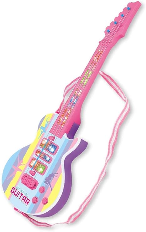Amazon Co Jp ギター キッズ電子ギター ミニ漫画ギター 子供のための光を伴う刺激楽器のおもちゃ 色 サイズ ホーム キッチン