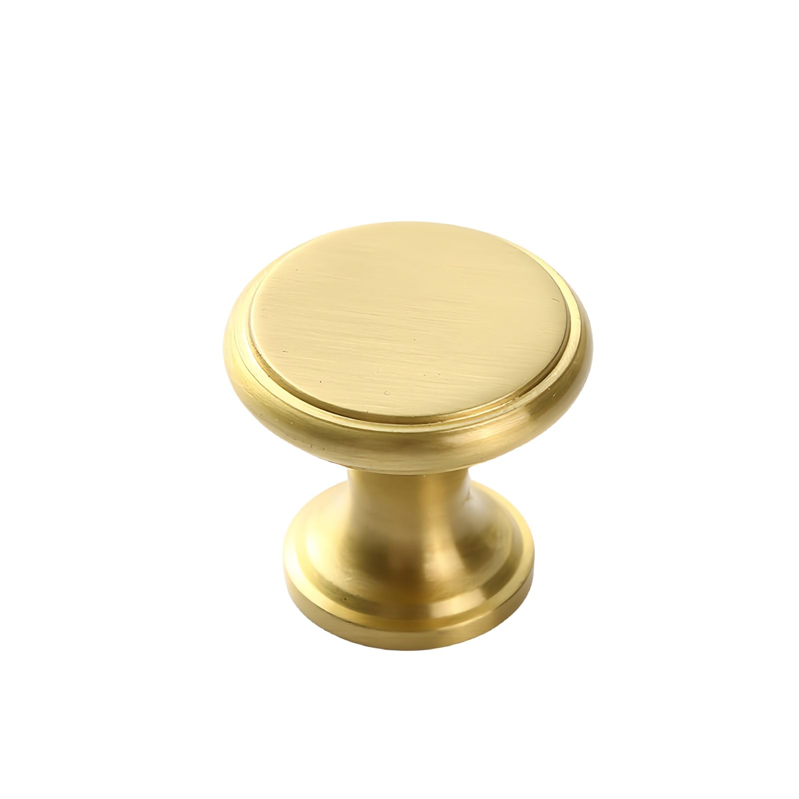 1PCS Golden Simple and Elegant Pure Brass Handle Round Brass Pulls Handle Brushed Hardware Knobs for Furniture Cabinet Closet Drawer Box Door Window Handles 30x27x21mm(Great Arc)