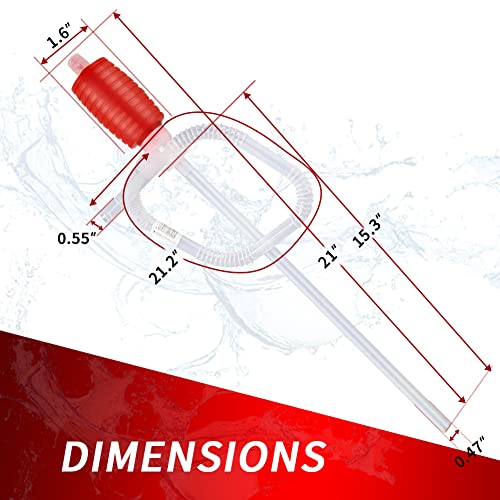 Tezam Siphon Manual Hand Liquid Transfer Pump for Light Oils, Kerosene