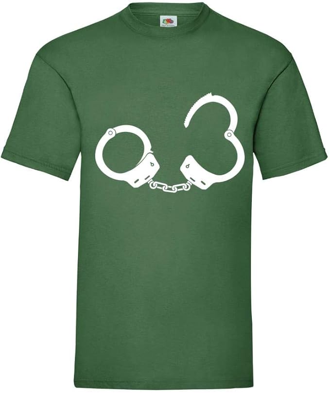 Handcuffs Men's TShirt shirt84 Amazon.co.uk Clothing