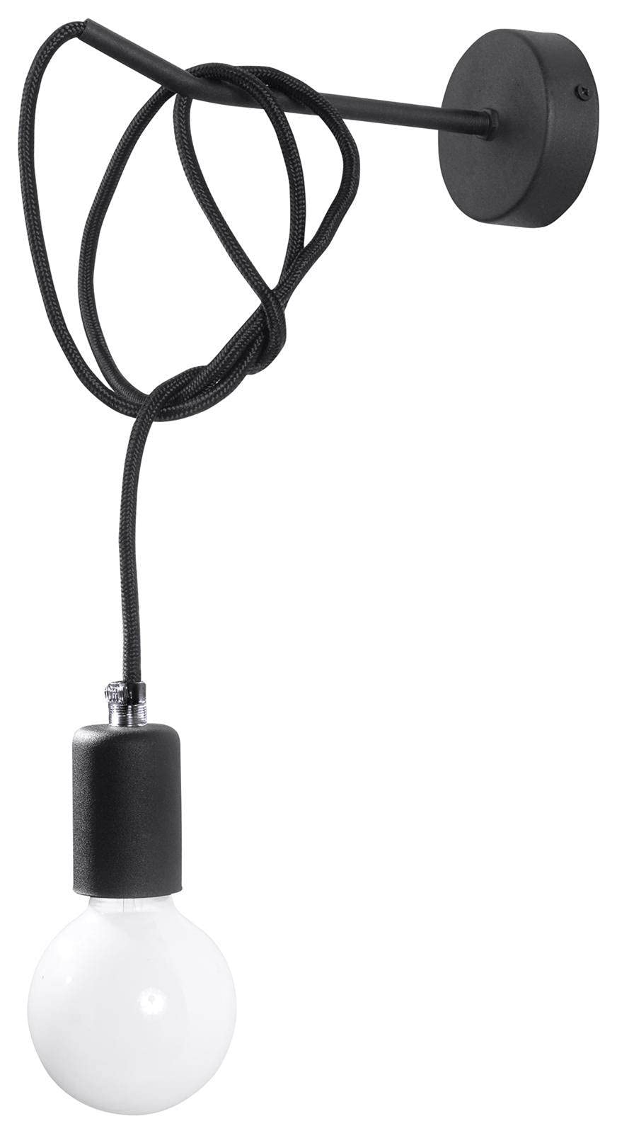 SOLLUX Pendant Lamp Edison Unique Design Without Shade Minimalist Lighting Minimalist Lighting LED Bulb Black Colour Short Only