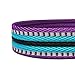 Blueberry Pet 4 Colors 3M Reflective Multi-Colored Stripe Martingale Safety Training Dog Collar, Violet and River Blue, Medium, Heavy Duty Adjustable Collars for Dogs