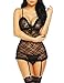 Avidlove Women Sexy Lingerie Set Lace Babydoll Chemise With Garters For Honeymoon