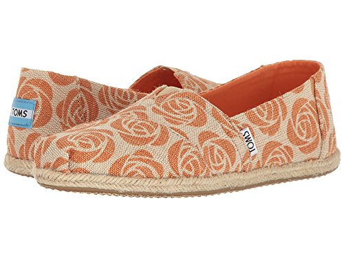 Toms women s emc seasonal classic orange rose burlap sh…