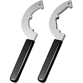 T114W Spanner Wrench Set for Coilover &amp; Shock Absorber, Non-Slip Grip | Heavy Duty Stainless Steel Coilover Wrench Compatible with QA1, Rubber Handle Adjustable Struts Suspension Maintenance Tool
