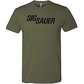 Sig Sauer Men's Military Green T-Shirt-Lightweight Soft Casual Active Outdoor Everyday Shooting Short-Sleeve Tee with Logo