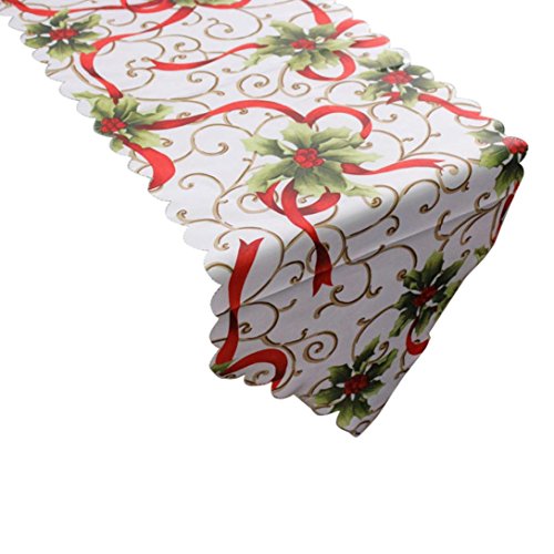 AutumnFall Tablecloth,Home Decorative Christmas Santa Claus Joyous Tapestry Table Runner Beach Towel 14×71 Inch (A)
