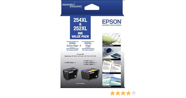 epson 254xl & 252xl ink cartridge value 4 pack