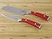 Emeril Lagasse Razor Sharp 2 Piece Chef Knife Set - 5 inch Santoku Knife, 3.5 Inch Stainless Steel Paring Knife, Forged Steel Clad Emerilware - Red Handles