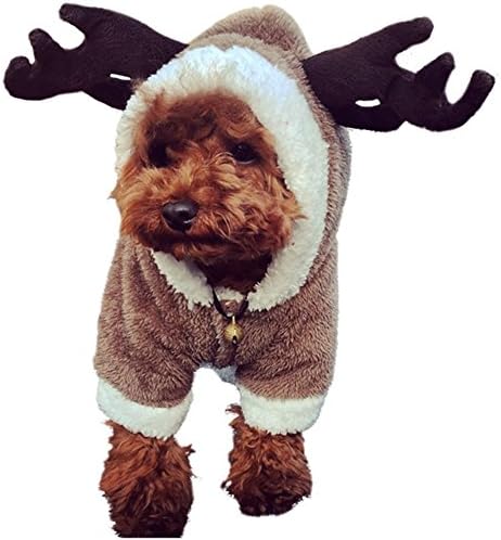 Youtei Reindeer-Onesie for a dog for Christmas season (XS, Reindeer)