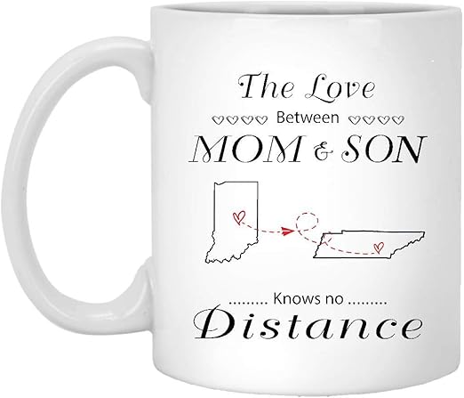 the love between mother and son knows no distance mug