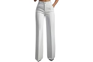 Dress Pants Woman Straight Wide Leg High Waist Simple Suit Trousers Stretchy Comfy Business Casual Work Office Pant