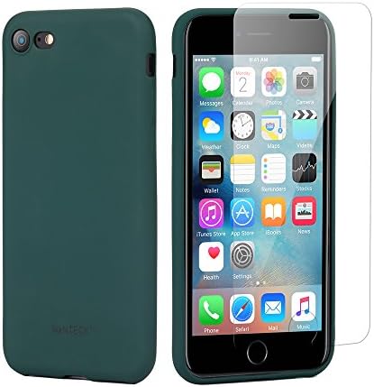 NaNTECK iPhone 7 Case with One Pack Free Tempered Glass Screen Protector Heavy-Duty, Anti-scratch, Shock Absorbing TPU Protective Armor-Stylish Cell Phone Accessory-Bonus Gift