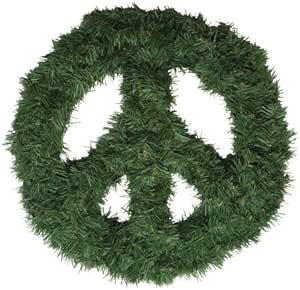 Peace Sign Christmas Wreath : Home & Kitchen