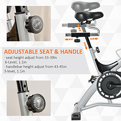 Soozier Exercise Bike, Indoor Cycling Stationary Bike, Belt Drive