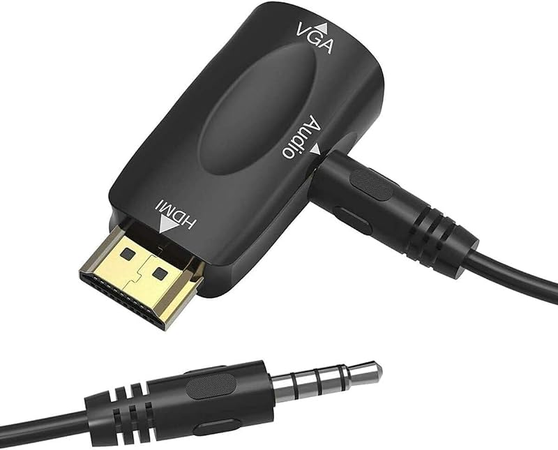 HDMI to VGA Adapter with Audio 1080p Male to Female Converter for PC Laptop