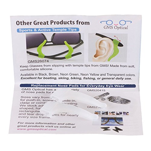 GMS Optical Premium Grade Comfortable Silicone Anti-slip Holder for Glasses, Ear Hook, Eyeglass Temple Tip (2 Pair, Clear)