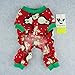 Fitwarm Cute Penguin Xmas Pet Clothes for Dog Pajamas Soft Christmas PJS, Red, XXL