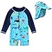 HUAANIUE Baby Toddler Boy Swimsuit Rash Guard Swimwear One Piece Car 6-12 Month