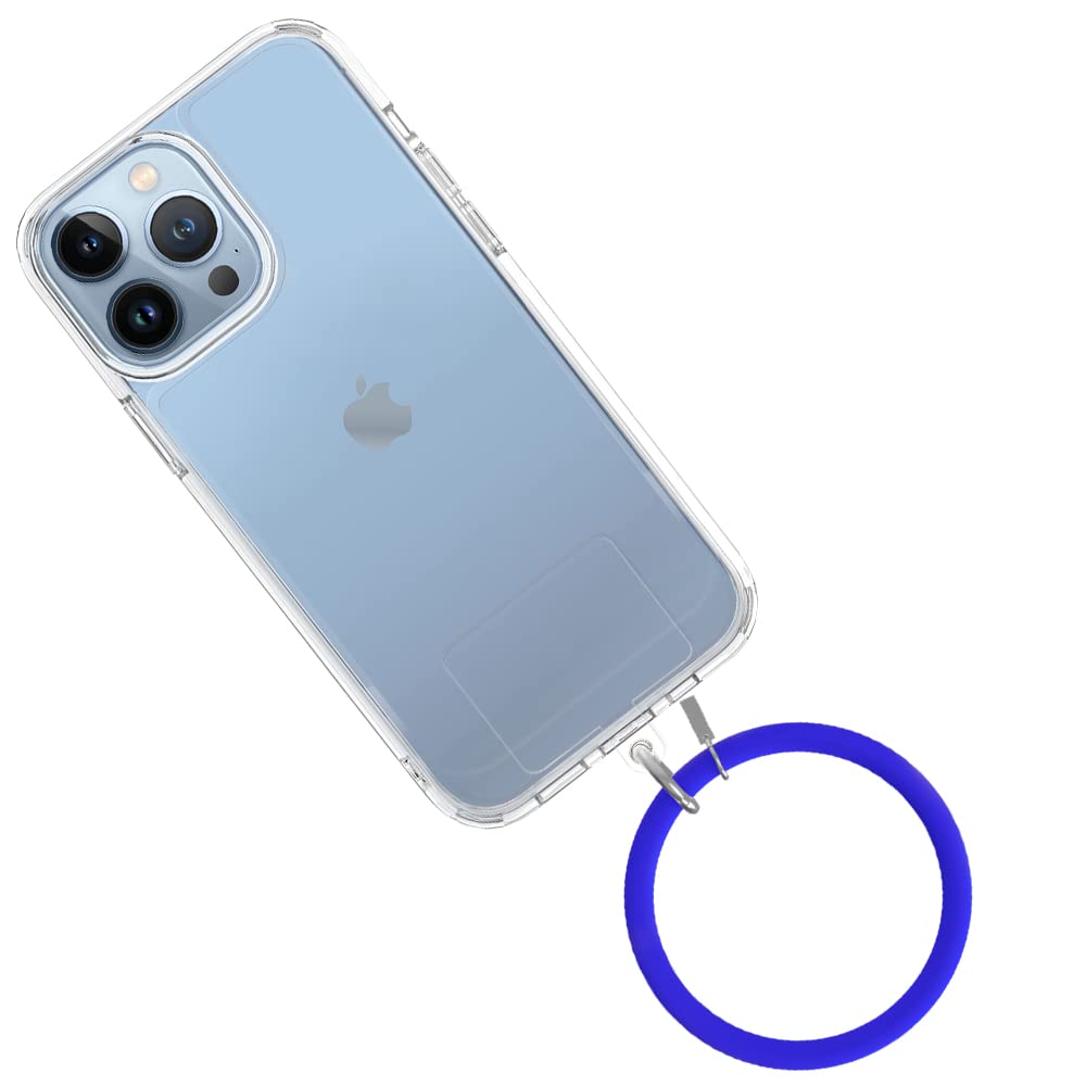 CAROKI Clear iPhone 13 Pro Max Case with Phone Strap,Hand Wrist Straps Chain for iPhone 13 Pro Max Transparent Shockproof iPhone 13 Pro Max Case with Silicone Hand Wrist Lanyard-Blue